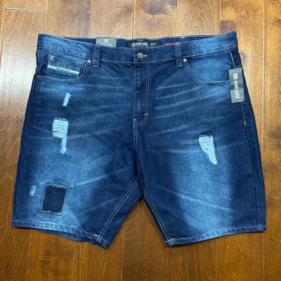 Ecko Unltd. Relaxed Fit Y2K Vintage Distressed Denim Blue Jorts Men's Size 44 - Picture 3 of 8